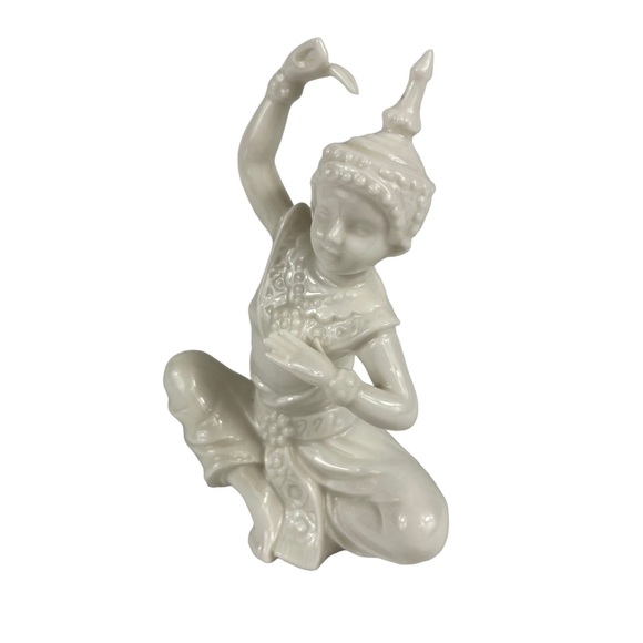Thai Gates Dancer Traditional Japanese Vintage White Porcelain Zen Fragile 5” - Picture 2 of 7
